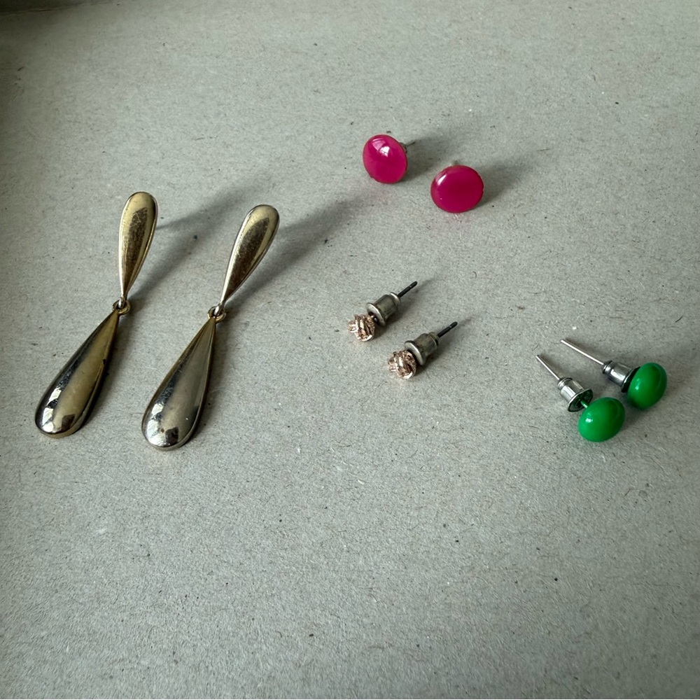 Mixed Stud Earrings - set of 4 pairs